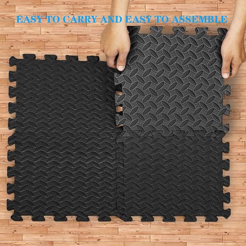 Exercise Mat Puzzle Floor Mat Tiles EVA Foam Gym Flooring Mats, 20 SQ.FT Interlocking Foam Floor Tiles Gym Equipment Workout ym, Yoga, Gymnastics