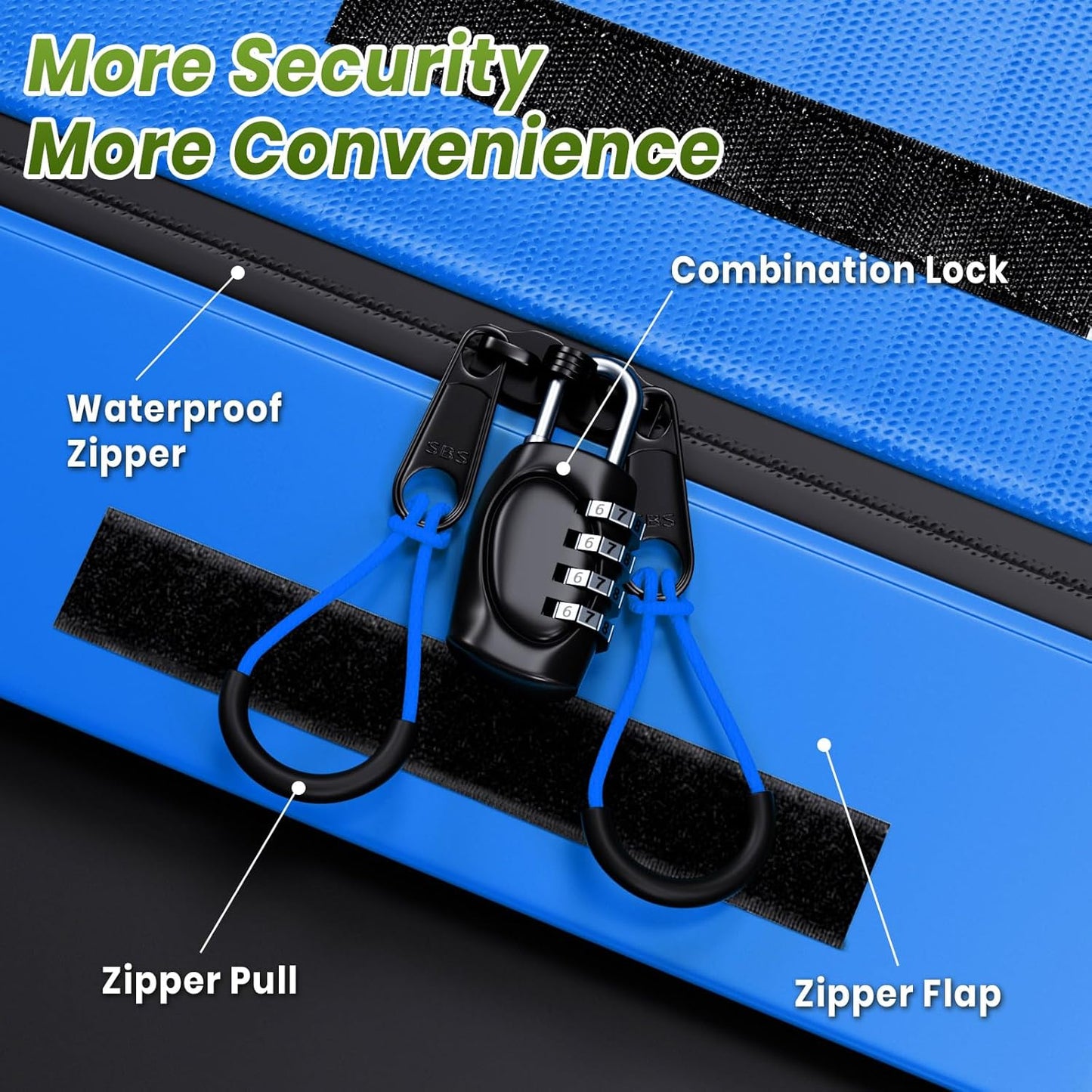 21 Cubic Feet Car Rooftop Cargo Bag Carrier, Soft Roof Top Luggage Bag for All Vechicles with/Without Racks - with Waterproof Zip, Luggage Lock, Anti-Slip Mat, Storage Bag, Door Hooks, Blue