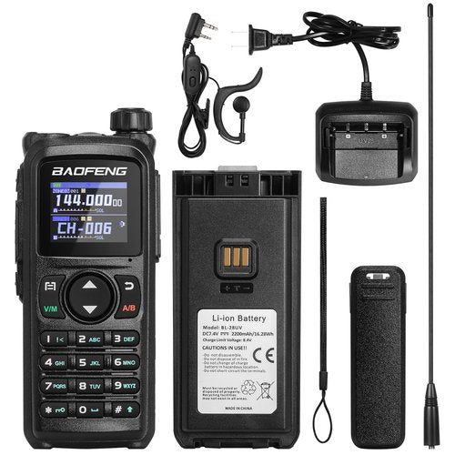 BAOFENG UV-28 PLUS Ham Radio Handheld with GPS & APP Programming, 10W Long Range Walkie Talkie Dual Band Two Way Radio, FM AM AIR NOAA Receiver with Frequency Copy, 1000CHs, 2200mAh Battery USB-C Port