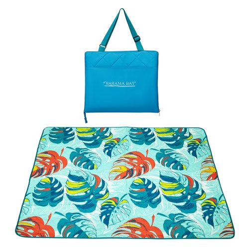Old Bahama Bay Beach Blanket Sandproof Waterproof Compact Sand Free Beach Mat Foldable Picnic Blankets Washable Outdoor Blanket for Beach Vacation, Camping, Park, Travel