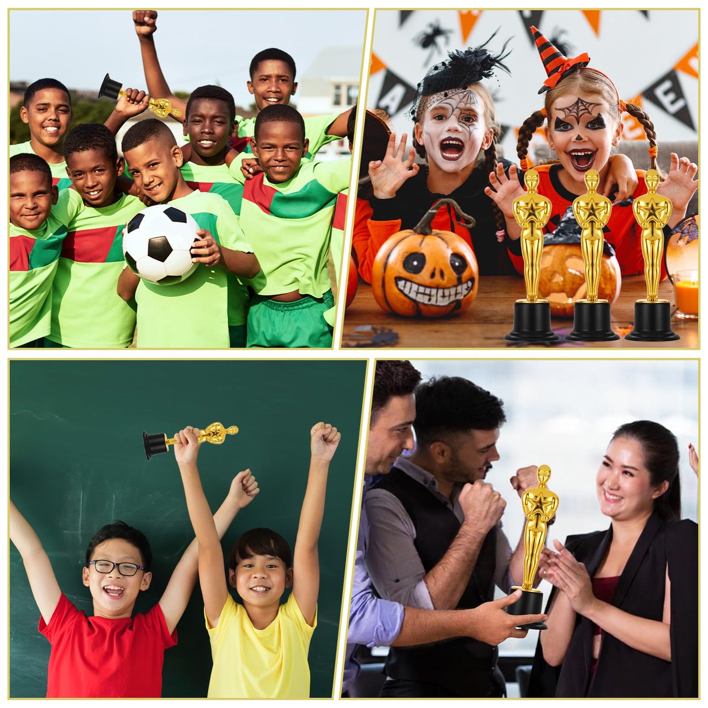 zisiueel 24 Pcs Gold Award Trophies,Mini Trophy Party Favors for Celebrations,Classroom prizes,Competitions and Party Decorations,Awards Trophy for Kids and Auldt