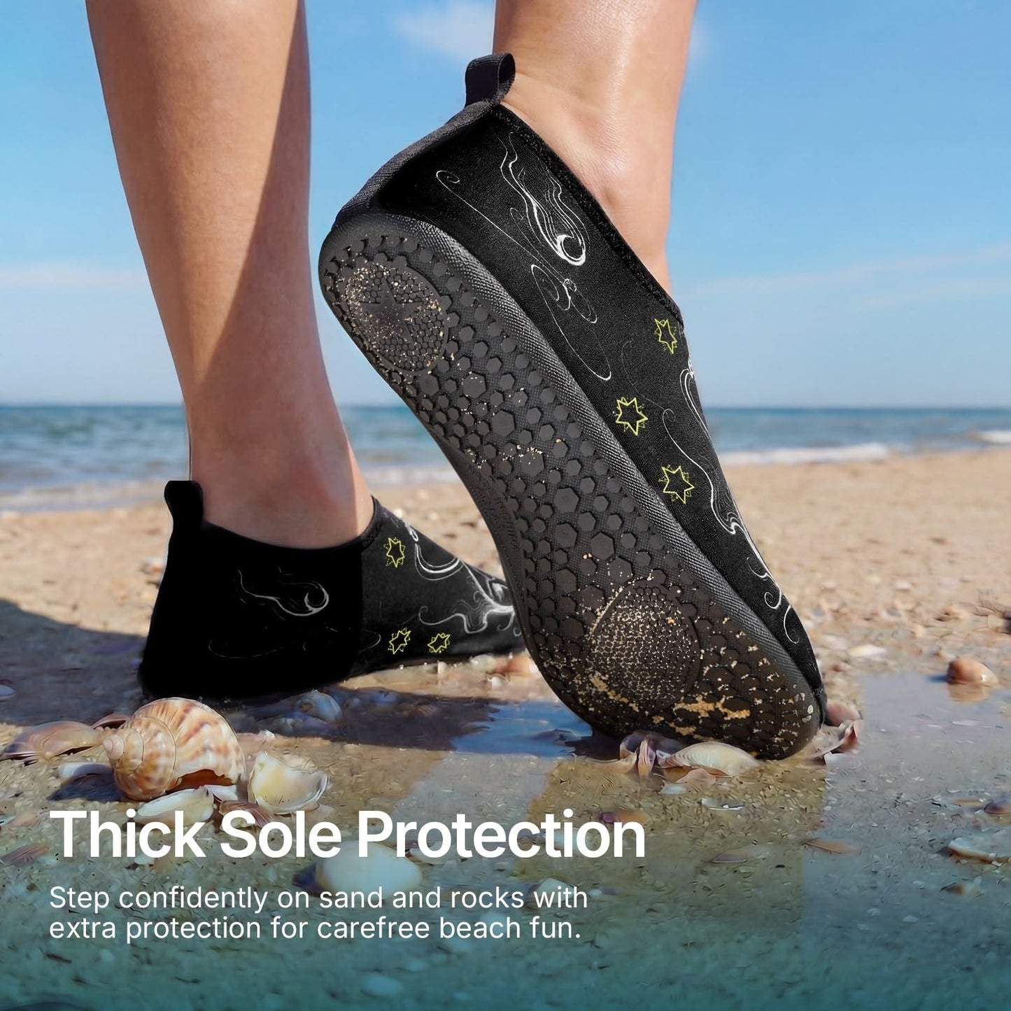 Water Shoes for Women Men Quick-Dry Aqua Socks Swim Beach Barefoot Yoga Exercise Wear Sport Accessories Pool Camping Must Haves Adult Youth Size 7-8Women/6-7Men