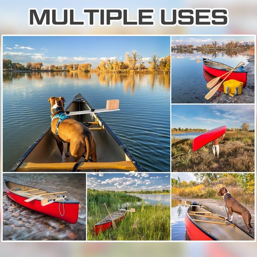 MorningRo Canoe Trolling Motor Mount, Trolling Mount with Ash Wood Crossbar and Motor Block for Quick and Easy Kayak(Aluminum,Novel)