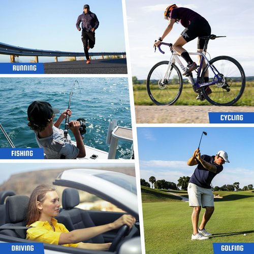 XVXV Polarized Sports Sunglasses for Men - UV Protection Lightweight Half Frame Sun Glasses for Running Fishing Golf