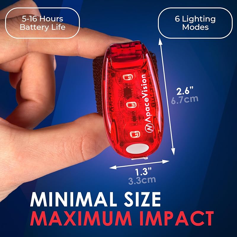EverLightFX USB Rechargeable LED Safety Light 2 Pack – Red Clip-On Strobe Light