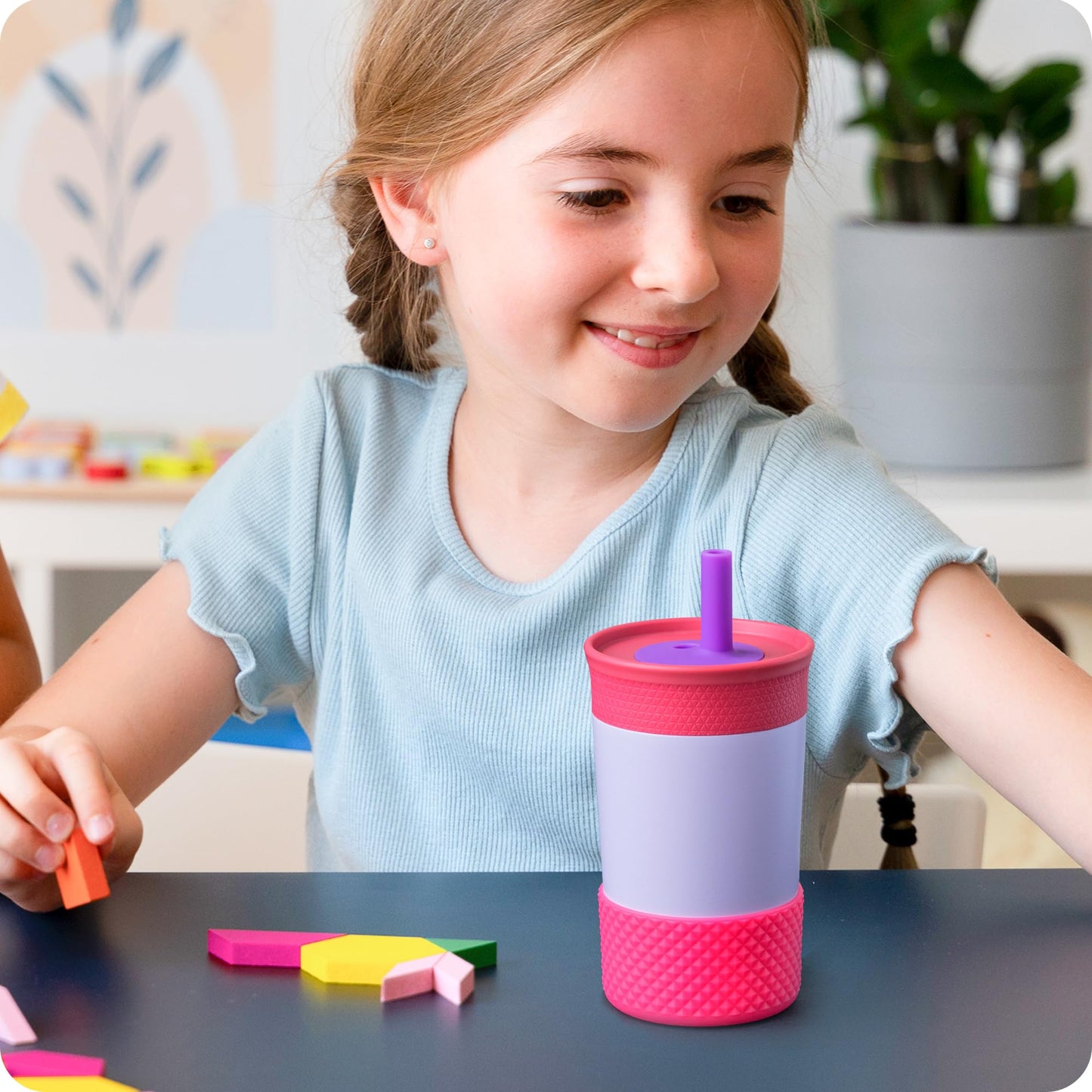 Bluwing Protective Silicone Boot for Owala Kids Water Bottle 14/16 oz, Silicone Sleeve for Stanley Tumbler 20-40oz, HydroFlask 12-24OZ(Rose Pink)