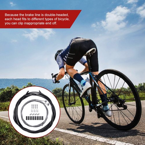 Boao Universal Bicycle Transmission Line Bicycle Shift Derailleur Cable and Brake Cable Kit for Mountain Road Bike Repair(Black)