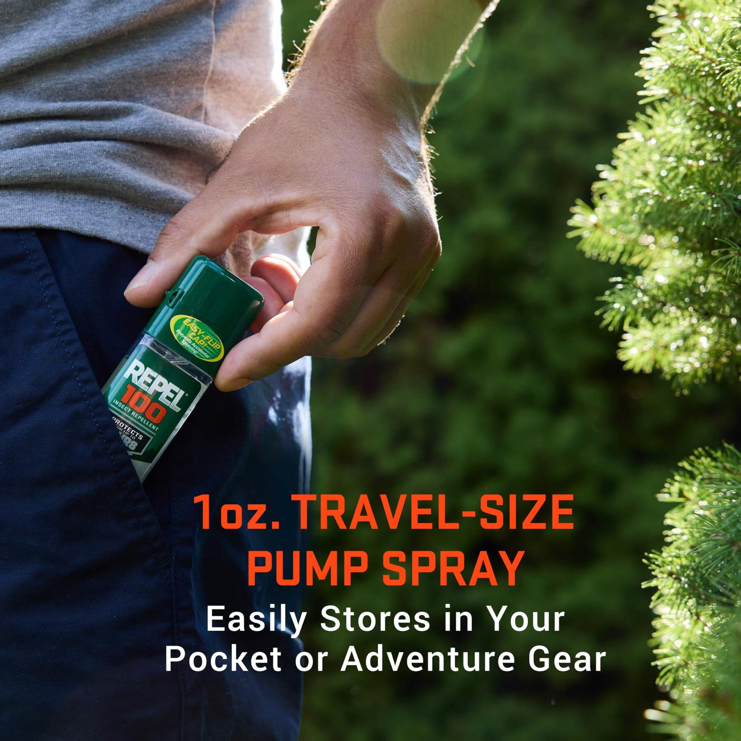 Repel 100 Insect Repellent, 1 Ounce, With DEET, 10-Hour Protection Long-Lasting Insect Repellent Travel Pump Spray Repels Mosquitoes, Ticks, Gnats, Biting Flies, Chiggers And Fleas, 6 Pack