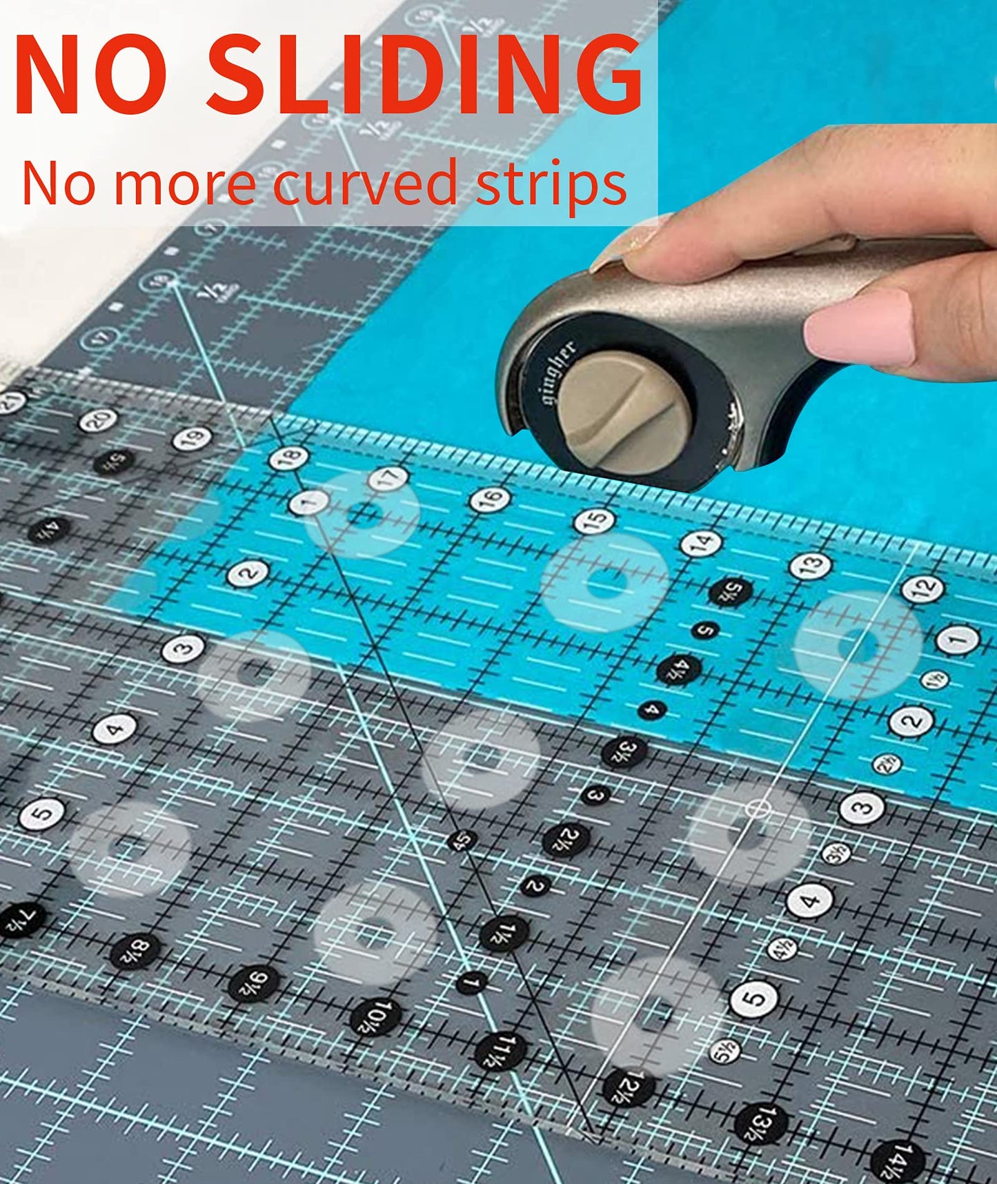 Non Slip Grips for Quilting Rulers Quilt Templates, Birllaid Non-Slip Adhesive Rings True Grips for Sewing Rulers 144 Pack 72 Large ， 72 Small