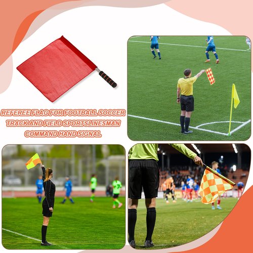 PATIKIL Referee Flag, 4 Pack Stainless Steel Pole Sponge Handle for Football Soccer Track and Field Sports Linesman Command Hand Signal, Yellow