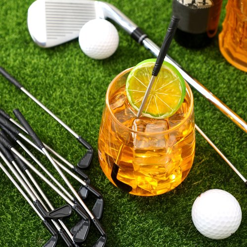 Domensi 12 Pcs Golf Coffee and Cocktail Stirrers Plastic Golf Club Appetizers Stirrers Cocktail Pick for Drink Coffee Liquor Cake Golfing Gifts Party Favors Decorations (Classic Style)
