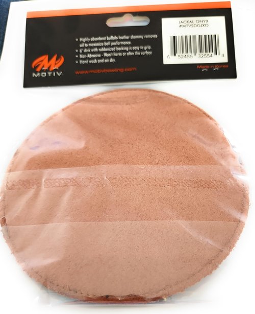 Motiv Jackal Onyx Grip Disk Shammy, Buffalo Leather, Non-Abrasive Bowling Ball Cleaner