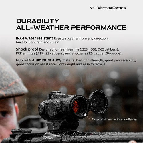 Vector Optics 1x22 Red Dot Scope with 3X Magnifier Combo, Compact Reflex Sight, Quick Detach, 3 MOA Dot Size w/Picatinny Mount