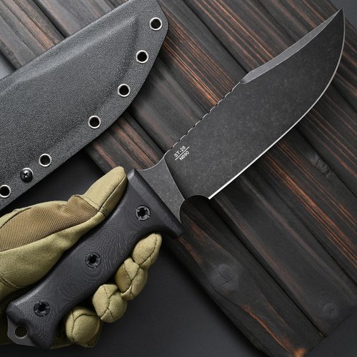 Sitivien ST28 Fixed Blade Knife 7MM Thick N690 Stainless Steel Blade G10 Handle Full Tang EDC Tool Knifes for Outdoor Working Camping Hunting Fishing