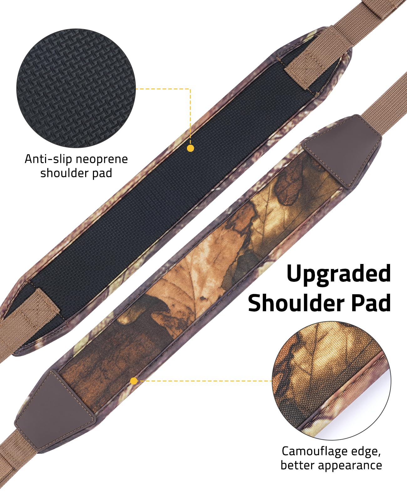 CVLIFE Two Point Sling Rifle Sling Strap with Metal Swivels, Khaki Camo