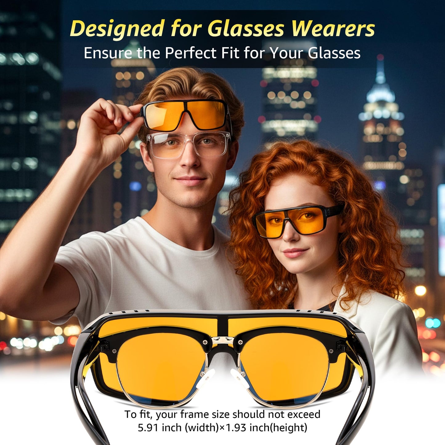 FEISEDY Oversized Square Sunglasses Fit Over Glasses for Men Women, Wrap-around One Piece Shades, Driving Outdoors B0332