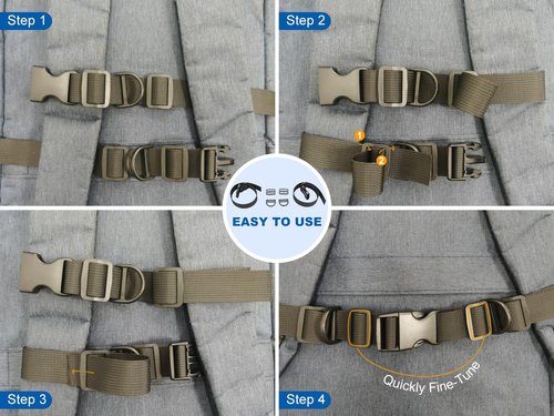 UANJBYO Extended Backpack Chest Strap Add-On | Professional Heavy-Duty Adjustable Backpack Sternum Strap with Quick-Release Buckle | Perfect for Hiking, Commuting and Daily Outdoor Use