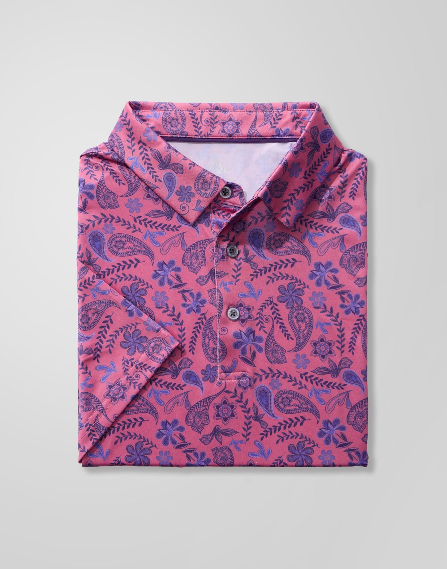 Obla Mens Golf Polo Shirts Short Sleeve Dry Fit Performance Moisture Wicking Casual Print Collared Golf Shirts for Men(Blue Paisley_S)