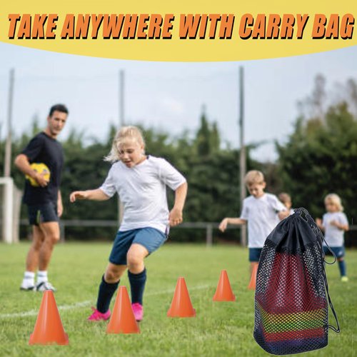 Qtheaes 7" Soccer Cones for Training, 36 Pack Sports Agility Field Plastic Small Cones for Kids Skating Basketball Football Practice Drills, 6 Colors