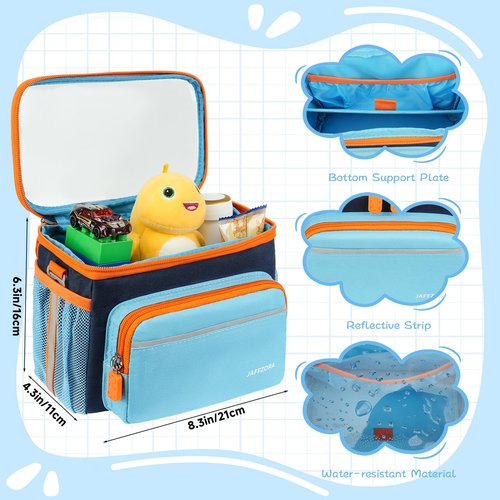 Kids Bike Basket, Front Frame Handlebar Bag for Toddler Scooter Tricycle Bicycle, Cute Small Fabric Bicycle Basket for Boys & Girls, Blue