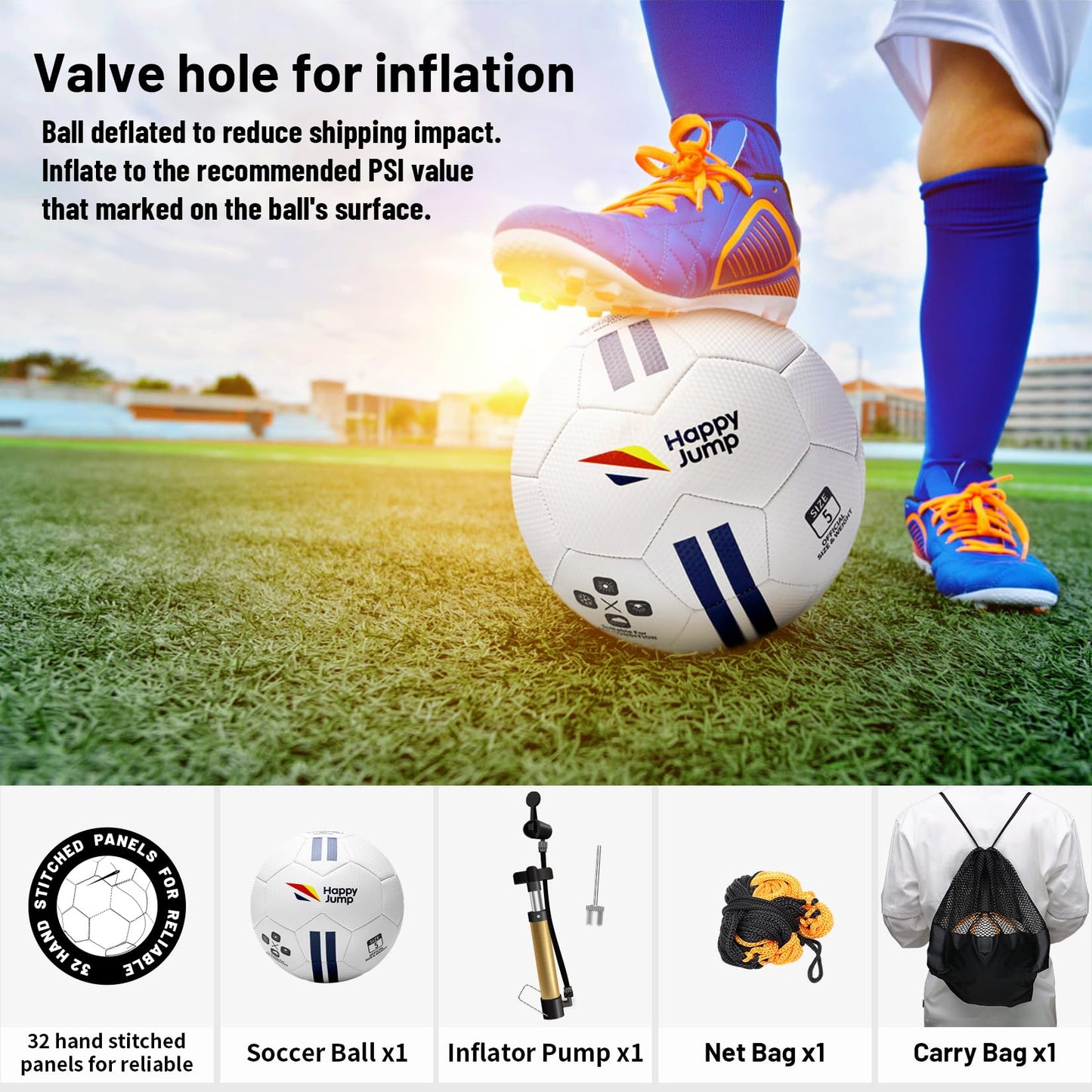 Happy Jump Soccer Ball Size 4 for Youth Training