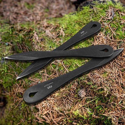 DWFKHT 3 Pack 9.3" Throwing Spikes, Thickness Up To 0.276" Full-Tang Throwing Set, Well Balanced, No Spin Complete with Nylon Sheath for Competition and Recreation