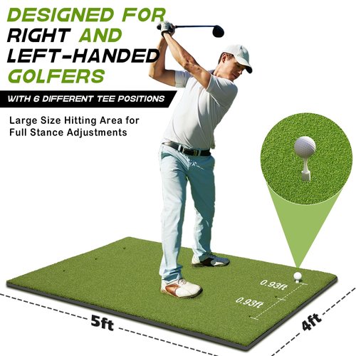 Golf Mat 36mm Thickened: 5x4ft Heavy-Duty Golf Hitting Mats Practice Outdoor/Indoor, Elite Dense Artificial Turf Matt Training Aid for Backyard/Garage/Driving Range/Simulators, Ideal Gifts for Men