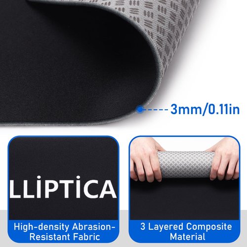 TOBWOLF Non-Slip Workout Mat for Under Desk Ellipticals, Exercise Mat for Ellipse Leg Exerciser Machine, Apply to Foot & Leg Pedal Exerciser for Seniors Fitness, Enhanced Stability & Floor Protection