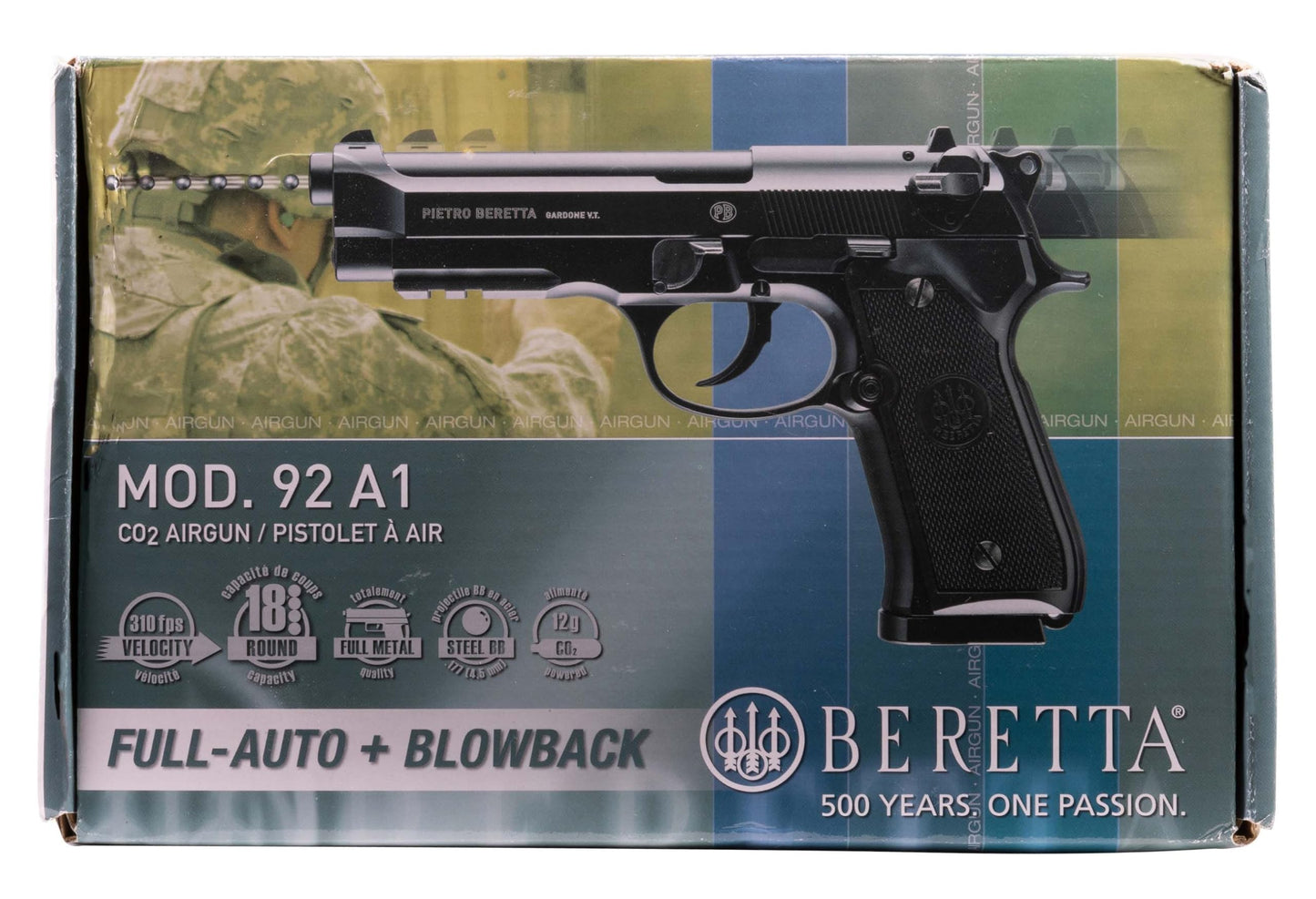 Umarex mens Beretta M92 A1 Blowback Full-Auto .177 Caliber BB Gun Air Pistol, Black, Large