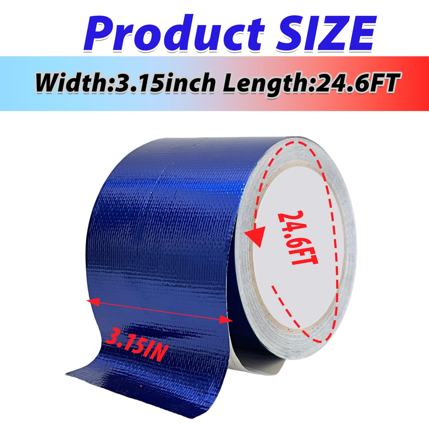 MCOTOP WaterproofRepair Tape for Fabric, 3.1IN x24.6FT Outdoor Repair-Blue