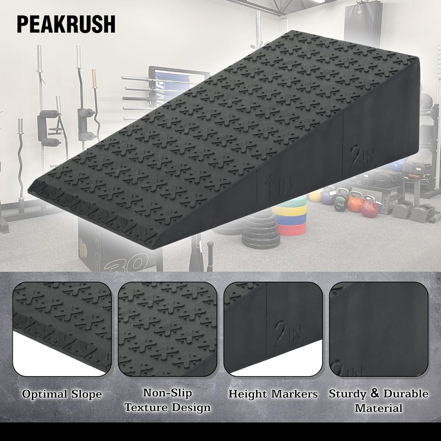 2 Pcs Versatile Squat Wedge Block for Heel Elevated Squat, Heavy-Duty Calf Stretcher Slant Board to Enhance Mobility, Balance & Strength Performance