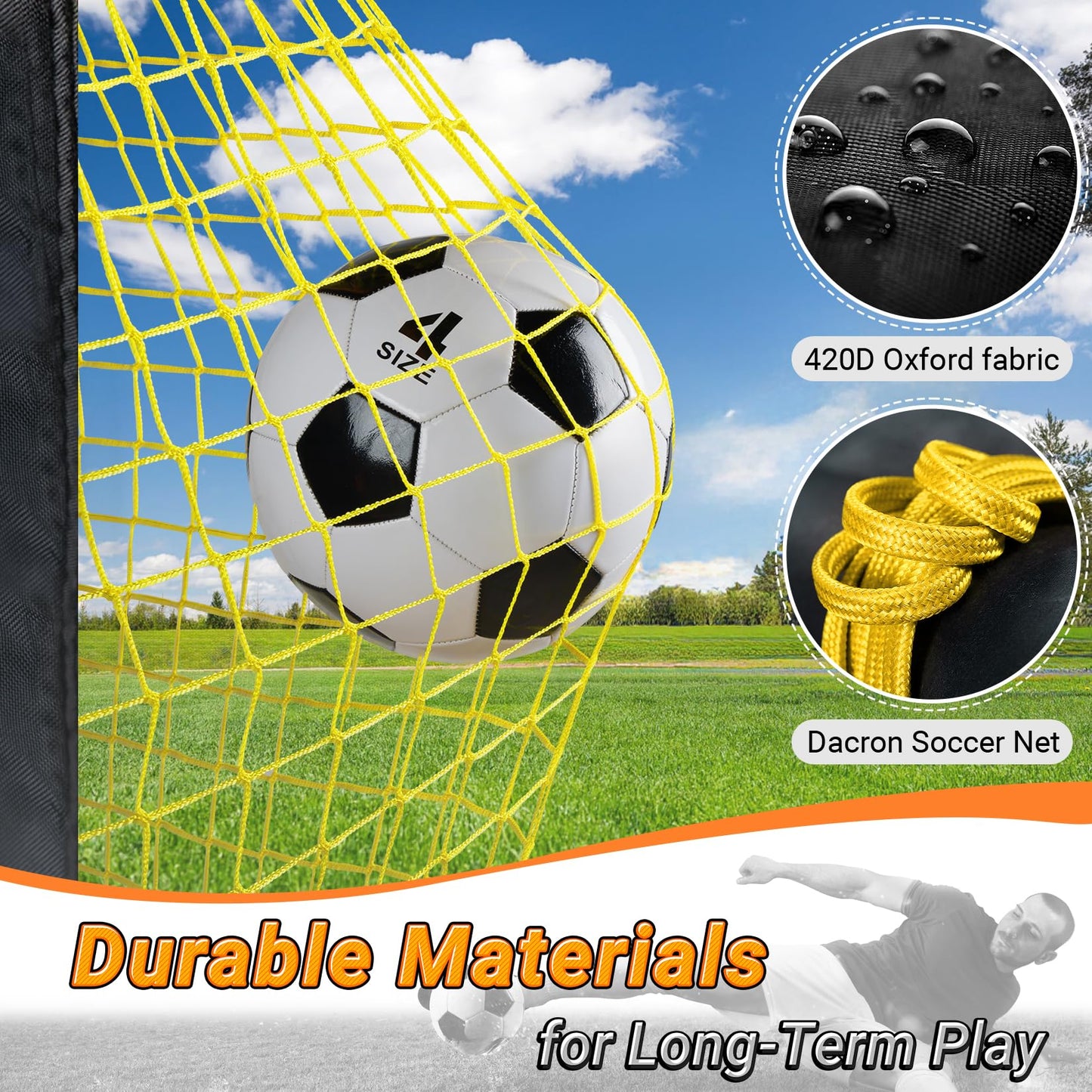 Happy Jump Soccer Goal Soccer Net for Kids Backyard 5x3.6ft, 2 Set