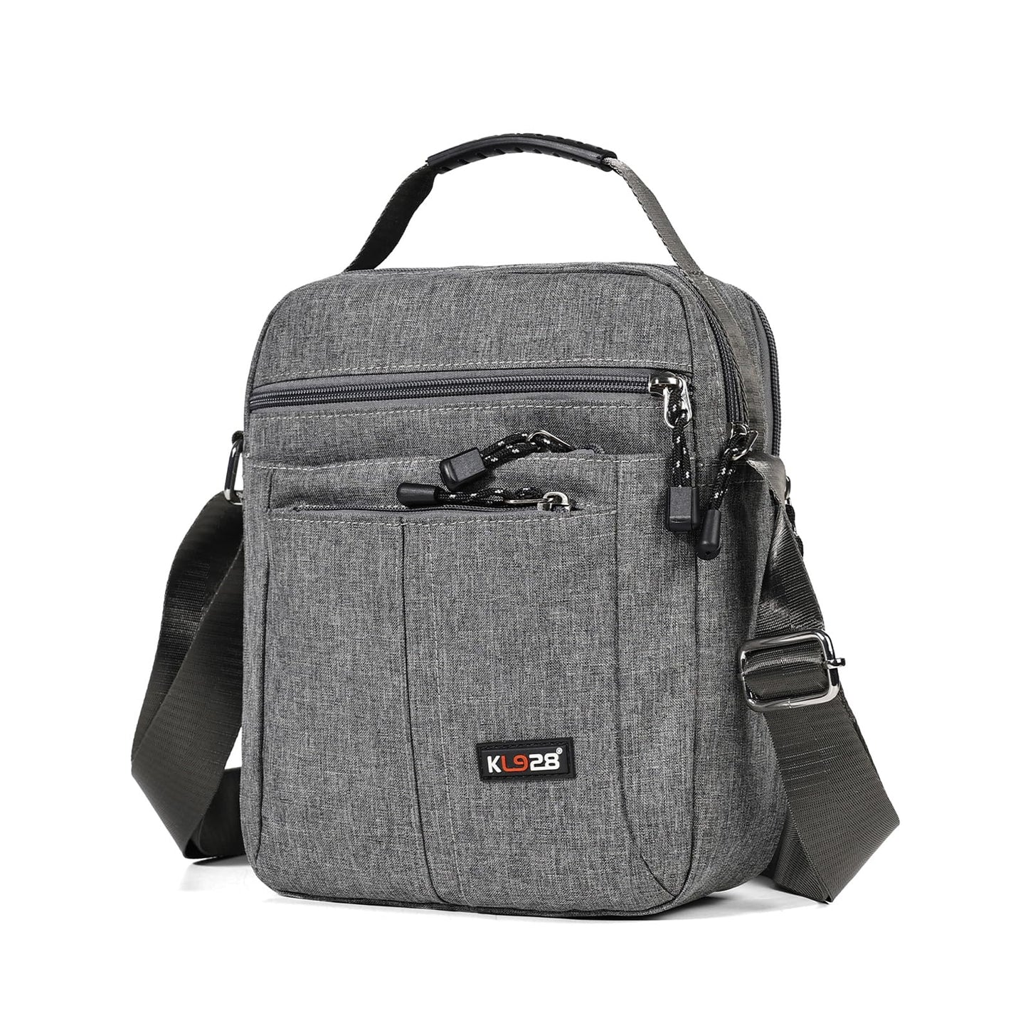 KL928 Men's Messenger Bag - Crossbody Shoulder Bags Travel Bag Man Purse Casual Sling Pack for Work Business(Large Version,Grey)