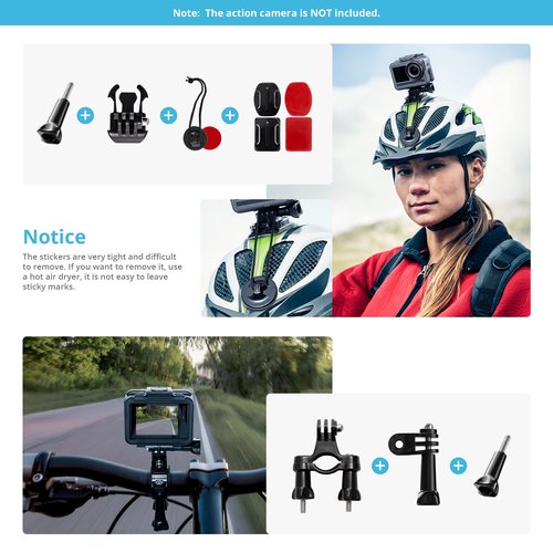 AKASO Outdoor Sports Action Camera Accessories Kit 14 in 1 for AKASO EK7000/ EK7000 Pro/Brave 4/ Brave 7 LE/ V50X/ V50 Pro/ V50 Elite/Go Pro Hero 9 in Swimming Any Other Outdoor Sports