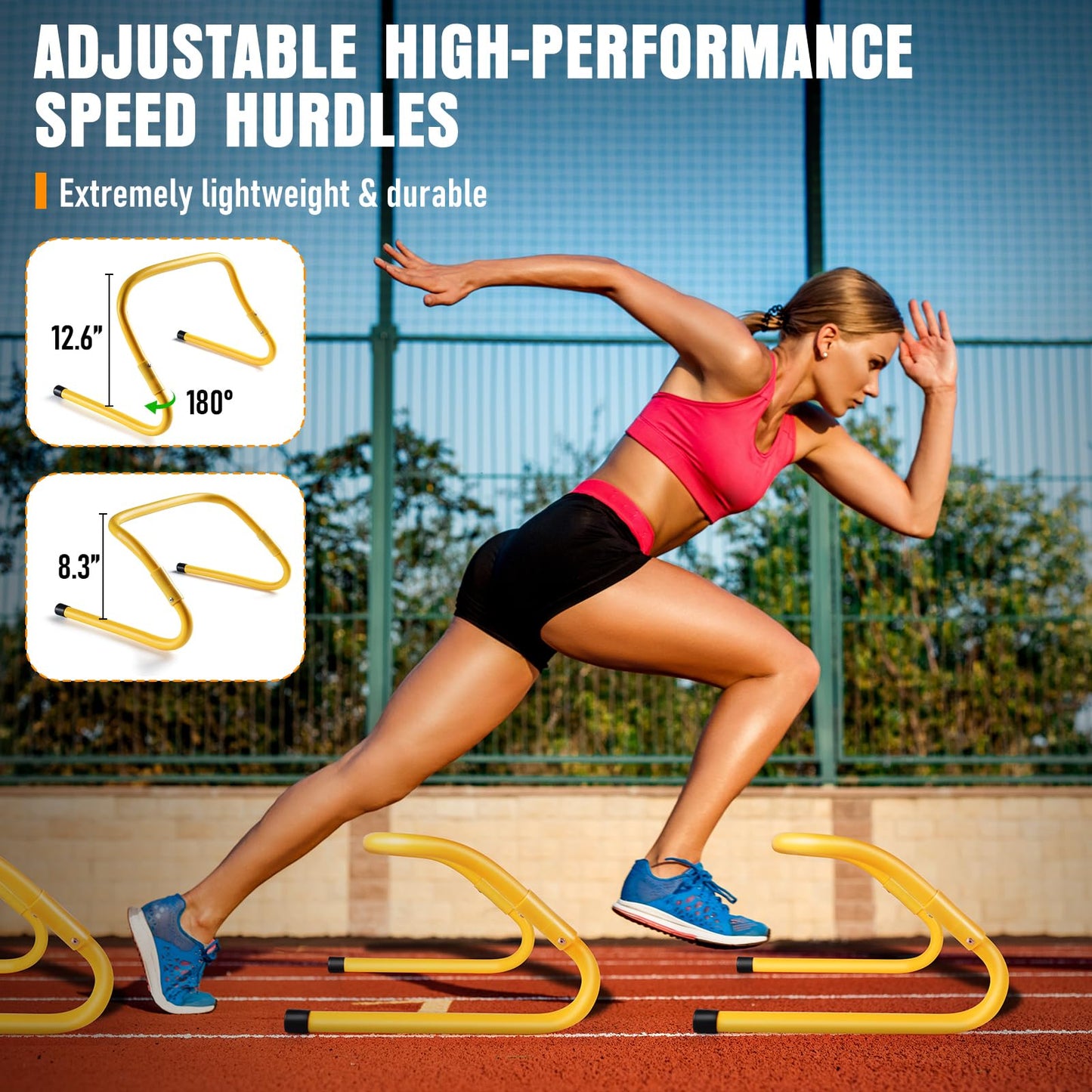 MUROZA Agility Ladder, Football Training Equipment Set, 4 Agility Hurdles