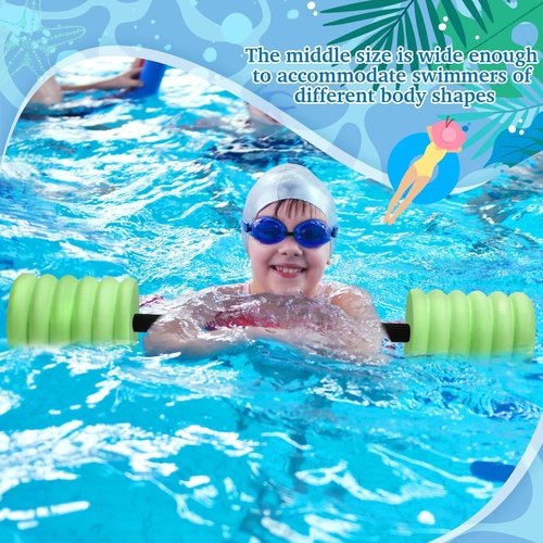 Soulchen Long Aquatic Exercise Dumbbells Foam Water Weights Dumbbell Aquatic Pool Barbells with High Density EVA Foam for Swim Water Aerobics Workouts Loss(Green,33.07 Inch)