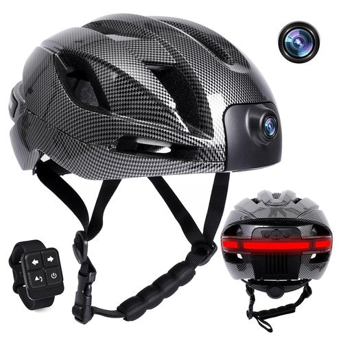 Adult Bike Helmet with Bluetooth,Camera Smart, Warning Lights and Rear Turn Signal, 1080P HD Video, Included 64GB Card, Bluetooth Phone and Music, GPS Track Recording