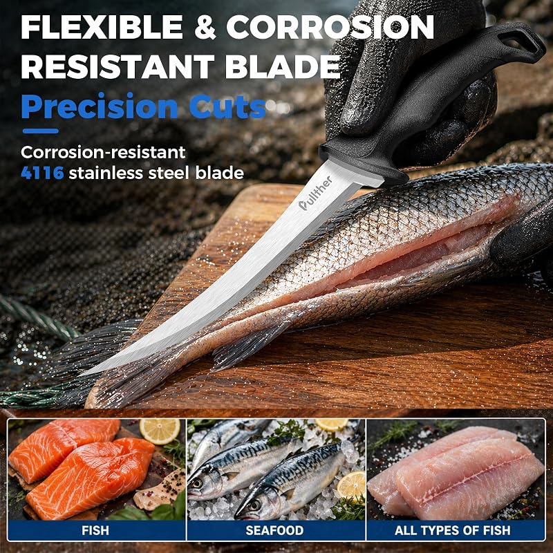 2pc Fishing Knife Set - 7" Fillet Knife & 5" Bait Knife with Sheaths (Variation of THIS listing)
