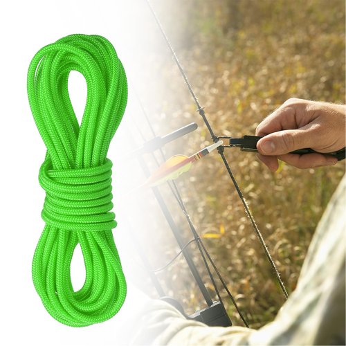 PATIKIL Archery D Loop Rope 10 FT, Bow D Loop String Release Material Nock Wire Nocking Loop Buckle Ring for Compound Bowstring, Bright Green