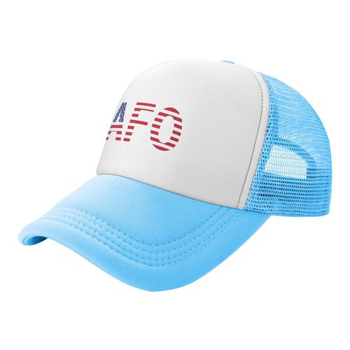 Vetrova FAFO Trucker Hats Fuck Around and Find Out Hat Adjustable Mesh Back Baseball Cap for Kids - Sky Blue