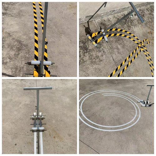 Lightweight Sports Field Marking Machine, Bend-free Court Marking Machine with Rollers, Concrete Floor Line Formwork Kits for Parking Lots, Basketball Courts and Tennis Courts