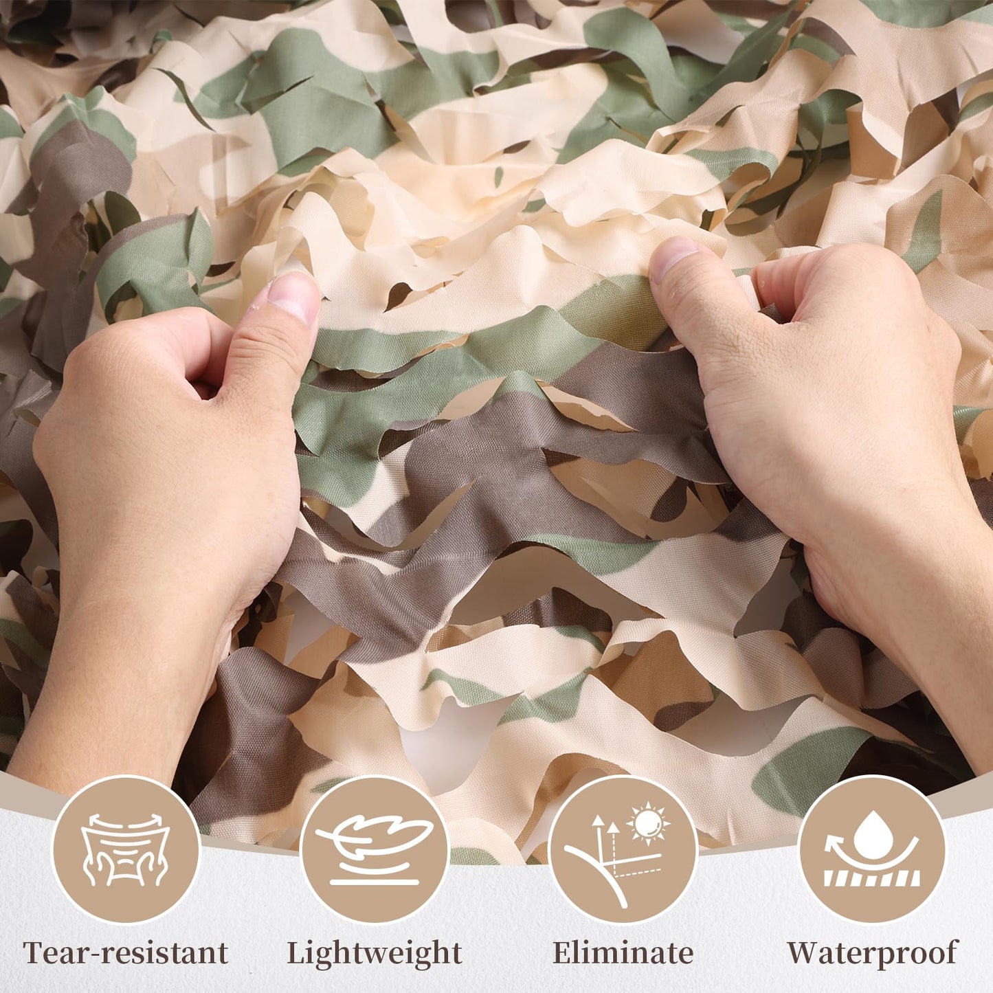 Yeacool Camo Netting Camouflage Netting Sunshade Net for Decor Hunting Blind Outdoor Photography Dinosaur Birthday Theme Party Decoration (Brown Camo, 19.7ftx19.7ft,6m*6m)
