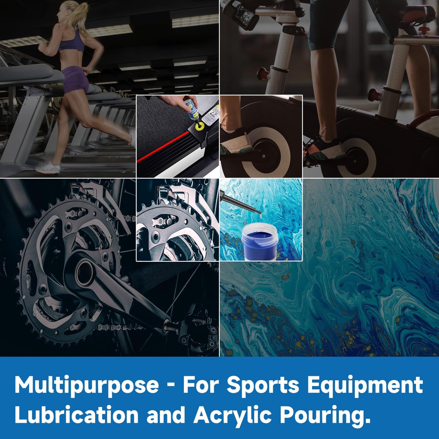 Treadmill Lubricant for Belt, 100% Silicone Treadmill Belt Lubricant, Treadmill Lubricant Kit, with Precision Screw Cap, Viscosity 500CS, Suitable for Most Treadmills, Silicone Oil for Acrylic Pouring