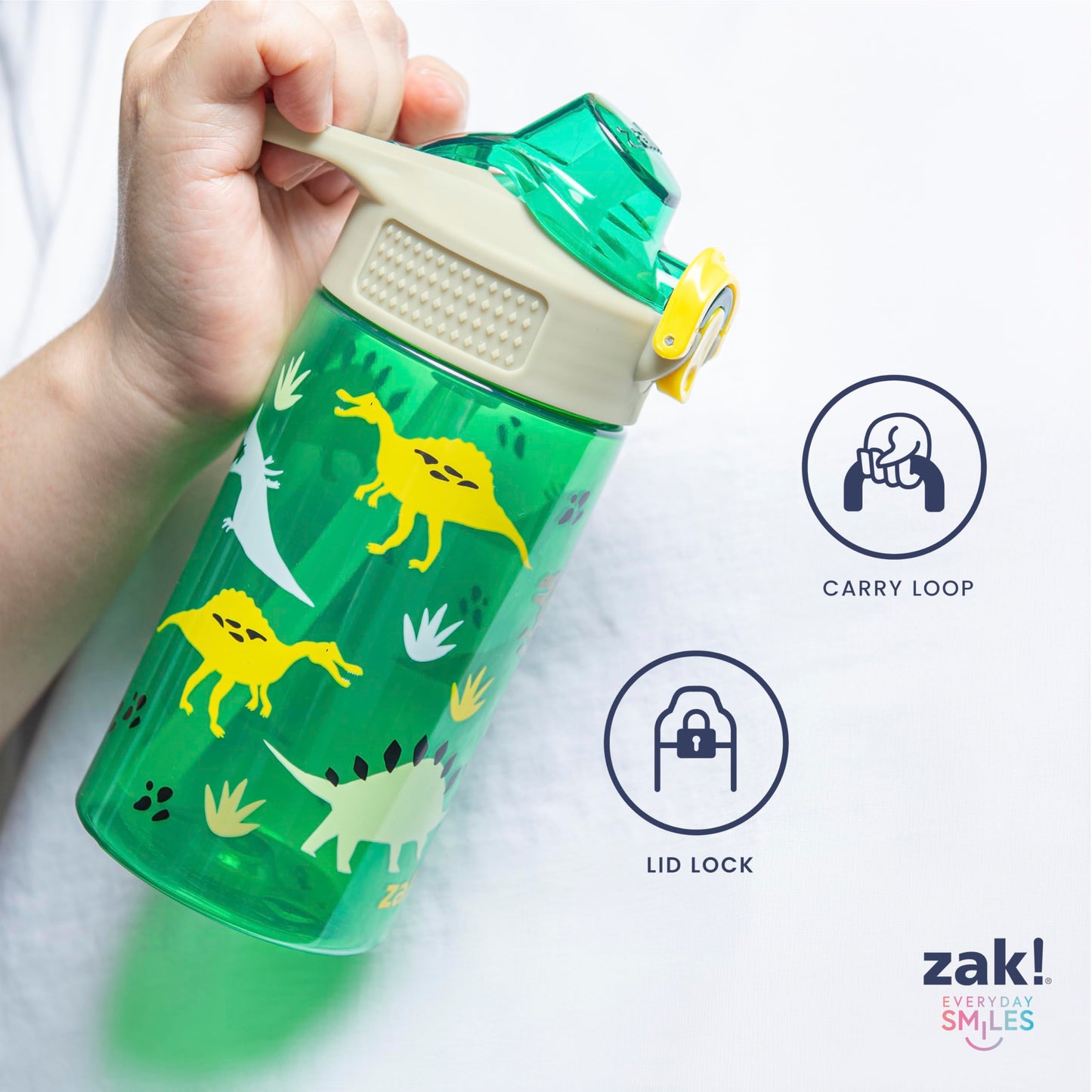 Zak Designs Mattel Hot Wheels Sage Kids Water Bottle For School or Travel, 16oz Durable Plastic Water Bottle With Straw, Handle, and Leak-Proof, Pop-Up Spout Cover (Hot Wheels)