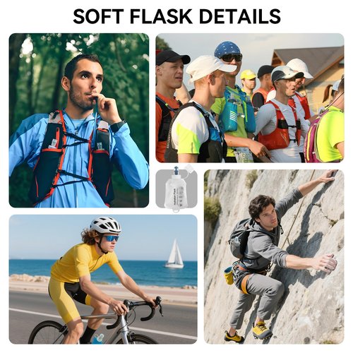 CXWLJL 500ml Soft Flask Soft Water Bottle for Running, Hiking, Travelling, Cycling and Climbing - 2Pcs White