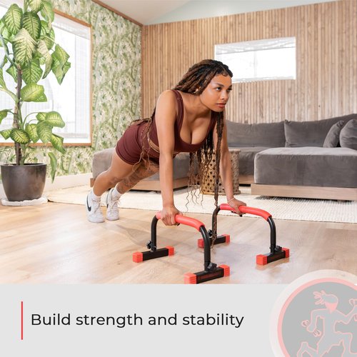 Rubberbanditz Parallettes Bars For Push Ups & Dip | Lightweight, Heavy Duty Non-Slip Parallel Bars Stand For Handstands, Calisthenics, Crossfit, Gymnastics, & Bodyweight Training Workouts (Lightweight)