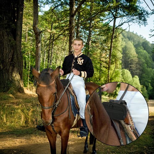 Cosmos Horse Saddle Bag Pommel Pocket Saddle Horn Bag Cell Phone Holder Small Saddle Pouch for Holding Smartphone Keys Cards, Horse Tack Accessories