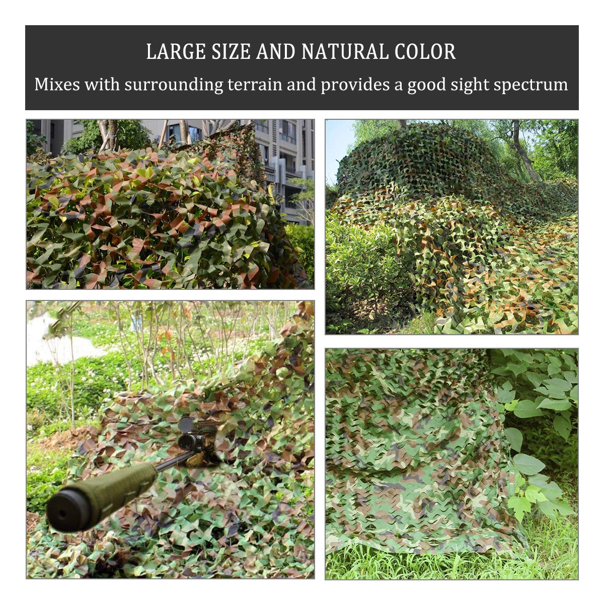 Camo Netting, Camouflage Mesh Netting for Hunting Blinds, Woodland Mesh Perfect Camonetting for Camping Shooting Hunting, Military Theme Party Decoration Sun Shade Outdoor 10x5ft