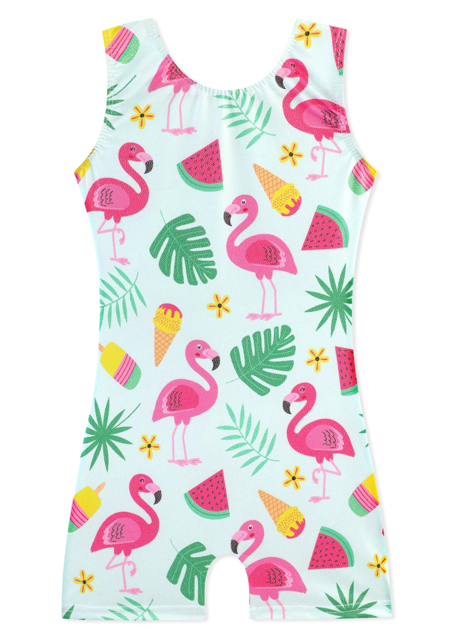 HOZIY Gymnastics Leotards for Toddler Girls 4t 5t Aqua Green Pink Flamingo Fruit Ice Cream Tropic Leaf Gymnastic Clothing Clothes Dance Glitter Sparkle Biketard Outfit