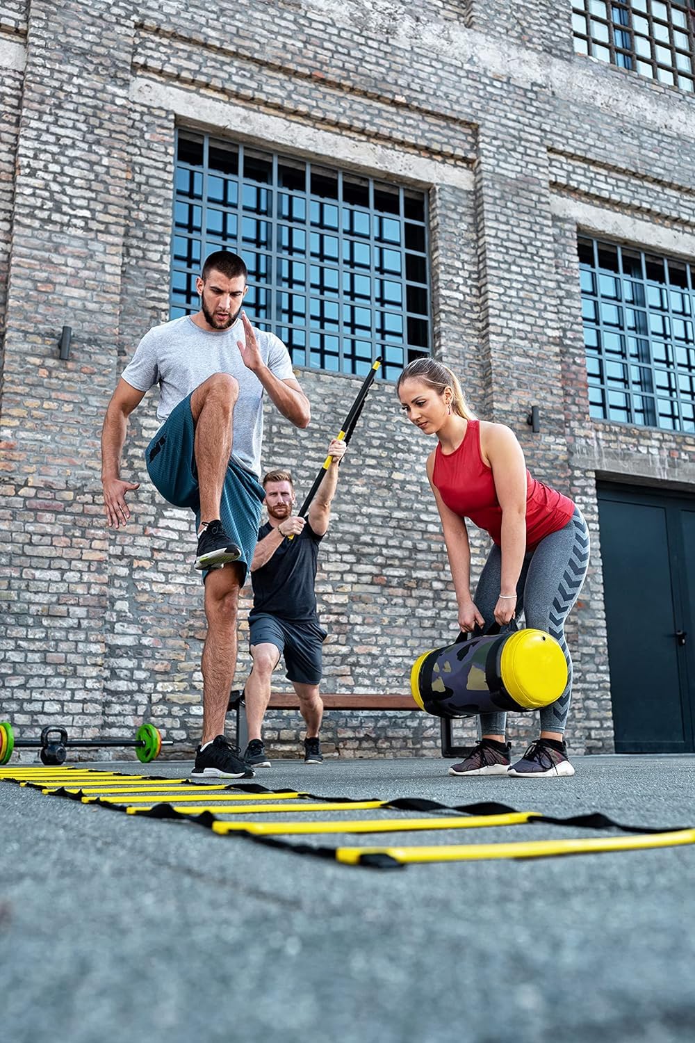 LYKAN FIT 20ft Sports Agility Ladder for Men Women and Kids, Speed Youth Soccer Agility Training Equipment for Football, Exercise, Soccer, Tennis, Legs Workout with Carry Bag (Neon Orange)